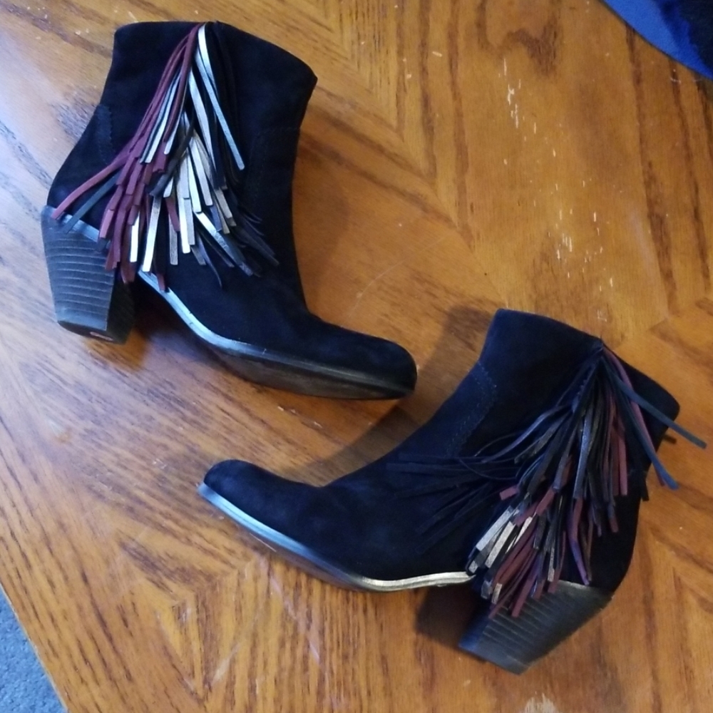 Sam Edelman Suede Fringe "Louie" Booties